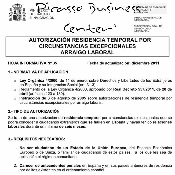 Autorización de trabajo: Arraigo laboral Autorización de trabajo: Arraigo laboral